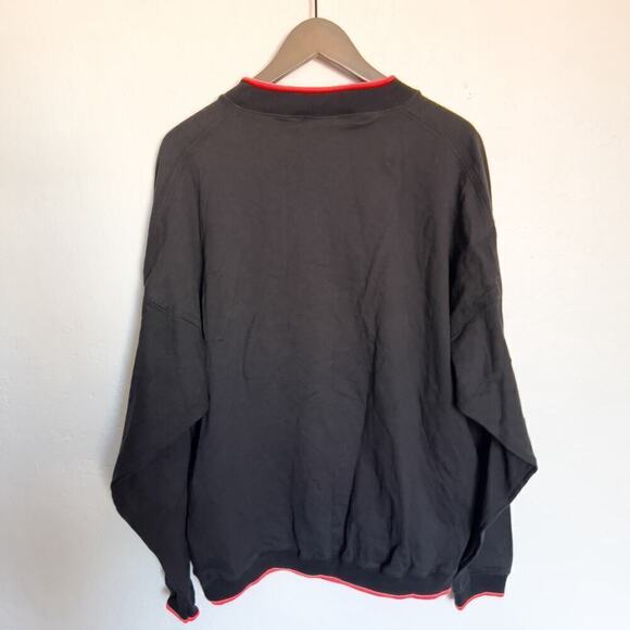 Vintage NWT Adidas Sweatshirt Mens Large Black Neon Embroidered 90's Deadstock - Picture 8 of 8